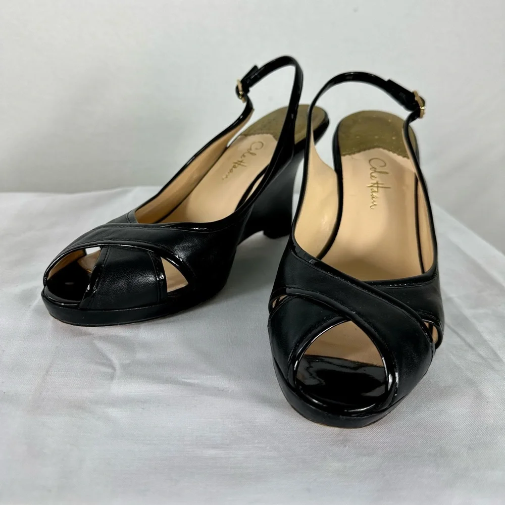 Black Cole Haan Wedges Size 8 - Picture 2 of 4